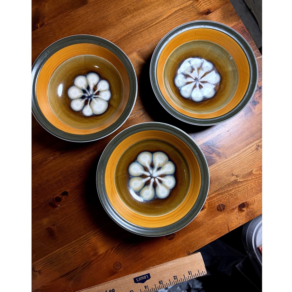 Electra Ceramic Jupiter 9006 Stoneware Bowls Set of 3 Japan MCM  Boho  earthy
